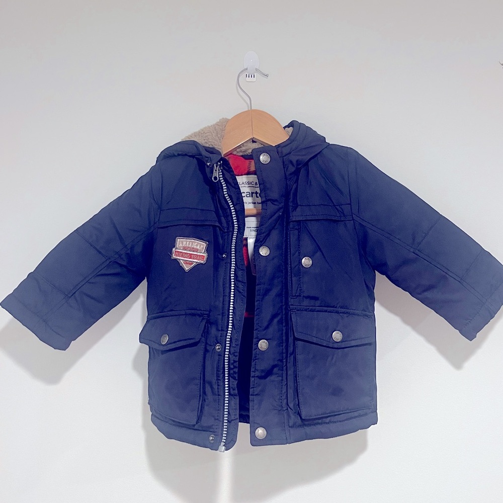 Carters Red and Blue Plaid Jacket little boy 2 yr old